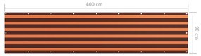 vidaXL Διαχωριστικό Βεράντας Πορτοκαλί/Καφέ 90 x 400 εκ. Ύφασμα Oxford