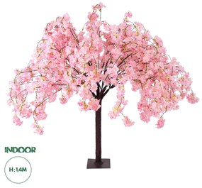 GloboStar® Artificial Garden PINK CHERRY BLOSSOM TREE 20359 Τεχνητό Διακοσμητικό Δέντρο Ροζ Άνθος Κερασιάς Υ140cm