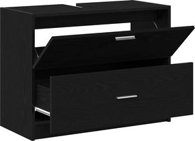 vidaXL Ντουλάπι Μπάνιου Μαύρη Οξυά 78 x 37 x 59 cm Επεξεργασμένο ξύλο
