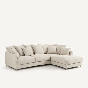 Γωνιακός καναπές-κρεβάτι με υφή bouclette, Lazare