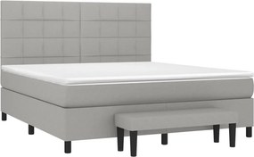 vidaXL Κρεβάτι Boxspring με Στρώμα Αν. Πράσινο 160x200εκ Υφασμάτινο