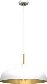Κρεμαστό Φωτιστικό Lincoln 45cm Λευκό με Χρυσό