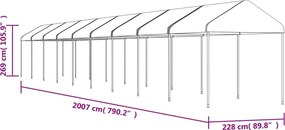 vidaXL Κιόσκι με Τέντα Λευκό 20,07 x 2,28 x 2,69 μ. από Πολυαιθυλένιο