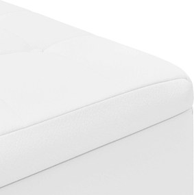vidaXL Οθωμανικό αποθήκευσης Λευκός 80 x 80 x 45 cm Τεχνητό δέρμα