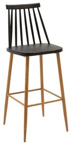 Bar stool Aurora PP black-natural 42x49x109εκ 43x49x107 εκ.