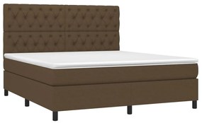 ΚΡΕΒΑΤΙ BOXSPRING ΜΕ ΣΤΡΩΜΑ &amp; LED ΣΚ.ΚΑΦΕ 160X200ΕΚ. ΥΦΑΣΜΑΤΙΝΟ 3135128