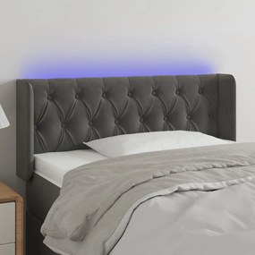 Κεφαλάρι Κρεβατιού LED Σκούρο Γκρι 93x16x78/88 εκ. Βελούδινο 3123609