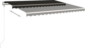 vidaXL Τέντα Συρόμενη Αυτόματη Ανθρακί 450 x 350 εκ.