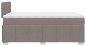 Κρεβάτι Boxspring με Στρώμα Taupe 120x190 εκ. Υφασμάτινο - Μπεζ-Γκρι