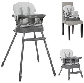 Καρεκλάκι φαγητού Siesta 3in1 Grey Leather 10100532506 Lorelli
