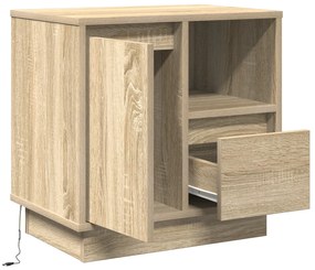 vidaXL κομοδίνο  με LED από Sonoma Oak 50x34,5x50 εκ.