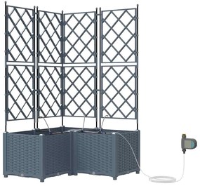 vidaXL Ζαρντινιέρες κήπου Ανοιχτό γκρι 80 x 80 x 142 cm Ατσάλι