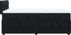 vidaXL Κρεβάτι Boxspring με Στρώμα Μαύρο 80 x 200 εκ. Βελούδινο