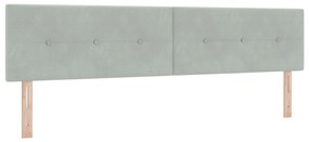vidaXL Κρεβάτι Box Spring με Στρώμα Ανοιχτό Γκρι 200x200 εκ Βελούδο