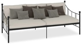 vidaXL Πλαίσιο για Καναπέ - Κρεβάτι Μαύρο 90 x 200 εκ. Μεταλλικό