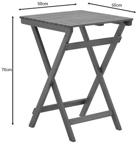 Τραπέζι κήπου Lazio pakoworld πτυσσόμενο φυσικό ξύλο ακακίας 50x50x70εκ