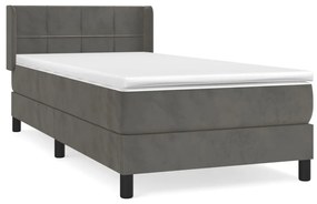 ΚΡΕΒΑΤΙ BOXSPRING ΜΕ ΣΤΡΩΜΑ ΣΚΟΥΡΟ ΓΚΡΙ 100X200 ΕΚ. ΒΕΛΟΥΔΙΝΟ 3130944