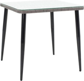 Τραπεζαρία Naoki σετ 3τεμ μαύρο μέταλλο-pe γκρι