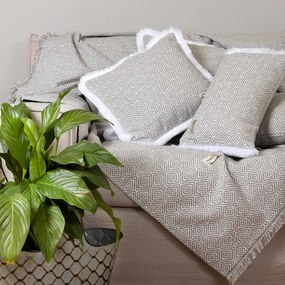 Ριχτάρι Panion Grey-Sugar Aslanis Home Τετραθέσιο 180x350cm Cotton,Polycotton
