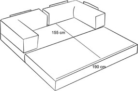 Τριθέσιος Καναπές Ανθρακί COMFORT 95x190x75