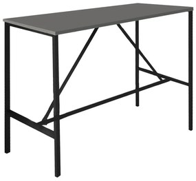 Megapap Τραπέζι  Μπαρ - Stand Crego Μεταλλικό - Μελαμίνης Ανθρακί - Μαύρο