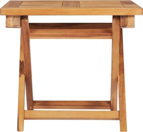 vidaXL Ξαπλώστρα από Μασίφ Ξύλο Teak με Τραπέζι και Μαξιλάρι