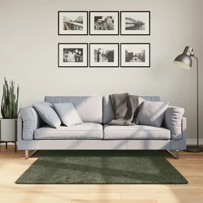 vidaXL Rug HUARTE Green 120 x 120 cm 100% Polyester Επίπεδος