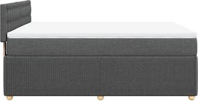 vidaXL Κρεβάτι Boxspring με Στρώμα Σκούρο Γκρι 140x200 εκ Υφασμάτινο