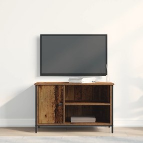 vidaXL Ντουλάπα Τηλεόρασης Παλιού Ξύλου 80x40x50 εκ. Συνθετικό Ξύλο και Χάλυβα