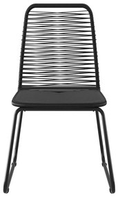 Καρέκλες Εξωτερικού Χώρου 6 τεμ. Μαύρες Συνθετικό Ρατάν - Μαύρο