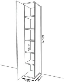 Ντουλάπι-στήλη Juan λευκό 30x35x177εκ 30x35x177 εκ.