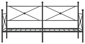 vidaXL Κρεβάτι ημέρας χωρίς στρώμα Μαύρο 90x200 cm Ατσάλι