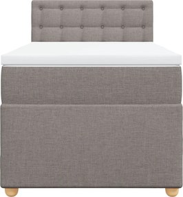 vidaXL Κρεβάτι Boxspring με Στρώμα Taupe 80x200 εκ. Υφασμάτινο