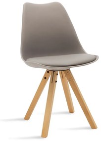 Καρέκλα Caron 127-000011 48x55x80 Grey Ξύλο,Τεχνόδερμα