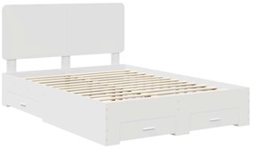 vidaXL Σκελετός Κρεβατιού Λευκό 140 x 190 cm Επεξεργασμένο ξύλο