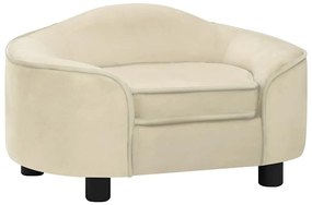 vidaXL Καναπές - Κρεβάτι Σκύλου Κρεμ 67 x 47 x 36 εκ. Βελουτέ