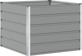 vidaXL Γλάστρα Ανοιχτό γκρι 100 x 100 x 75 εκ Ατσάλι