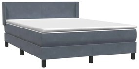 Κρεβάτι Boxspring με Στρώμα Σκούρο Γκρι 160x210 εκ. Βελούδινο - Γκρι