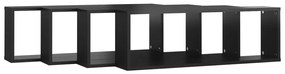 vidaXL Ράφια Κύβοι Τοίχου 4 τεμ. Γυαλ. Μαύρο 80x15x26,5εκ. Μοριοσανίδα
