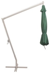 Ομπρέλα Κρεμαστή Πράσινη 350 εκ. με Ιστό Αλουμινίου - Πράσινο