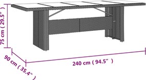 vidaXL Σετ Τραπεζαρίας Κήπου 9 τεμ. Μπεζ Συνθετικό Ρατάν με Μαξιλάρια