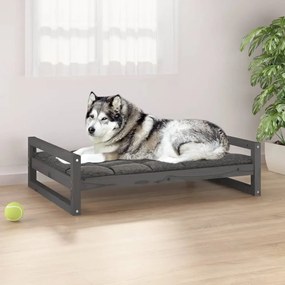 vidaXL Κρεβάτι Σκύλου Γκρι 105,5x75,5x28 εκ. από Μασίφ Ξύλο Πεύκου
