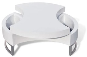 Τραπέζι σαλονιού πολυμορφικό Γυαλιστερό λευκό - Λευκό