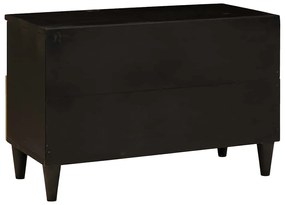 vidaXL Ντουλάπι TV Μαύρο και Χρυσό 70 x 33 x 46 εκ Μασίφ ξύλο μάνγκο