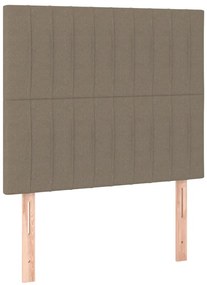 vidaXL Κρεβάτι Boxspring με Στρώμα &amp; LED Taupe 80x200 εκ. Υφασμάτινο