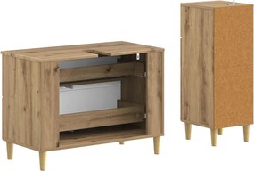 vidaXL Σετ Ντουλαπιών Μπάνιου 2 Τεμαχίων ARNHEM Artisan Δρυς