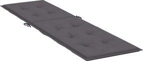 vidaXL Μαξιλάρι Ξαπλώστρας Ανθρακί (75+105) x 50 x 4 εκ.