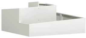 vidaXL Γλάστρα Κήπου Λευκό 100 x 100 x 50 cm Ατσάλι