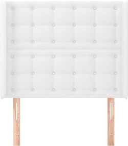 vidaXL Κεφαλάρι με Πτερύγια Λευκό 103x16x118/128 εκ.Συνθ. Δέρμα