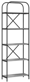 vidaXL Ράφι Βιβλίων Γκρι sonoma 60 x 30 x 183 εκ Επεξεργασμένο ξύλο